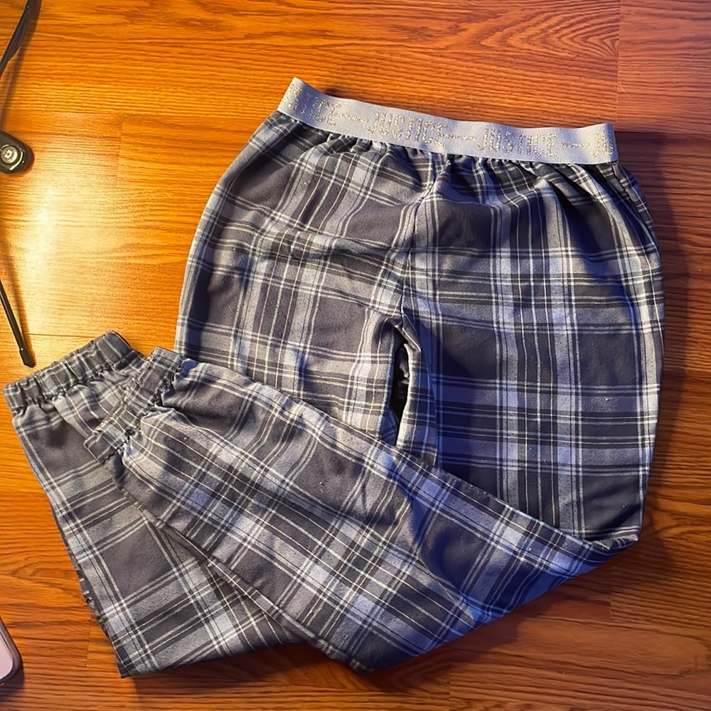 Plaid blue pajama pants